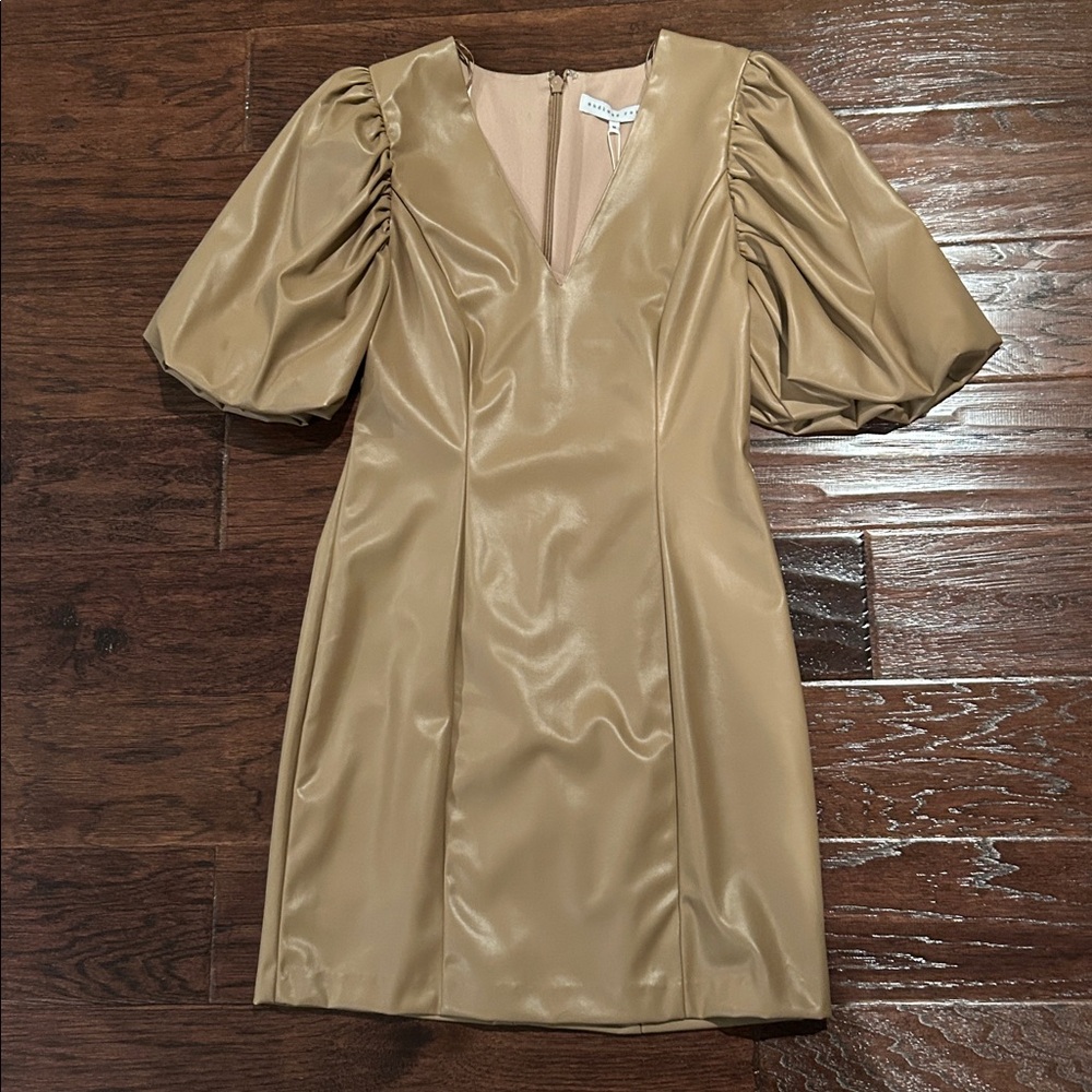 Endless Rose Tan Puff Sleeve Dress
